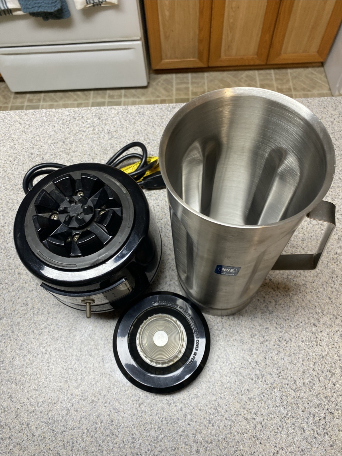 WARING COMMERCIAL BLENDER HGBPBKS6 HGB150 Metal Jar, Lid, Base Complete Vgc