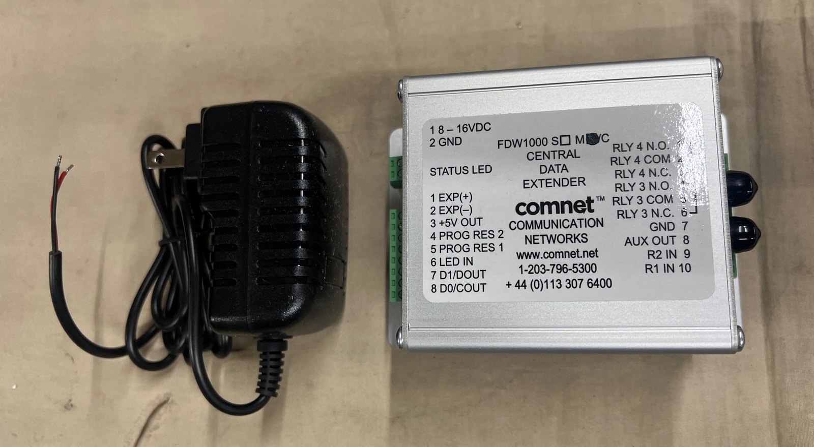 Comnet FDW1000 M/C Fiber Optic Wiegand Data Link Extender Remote Unit