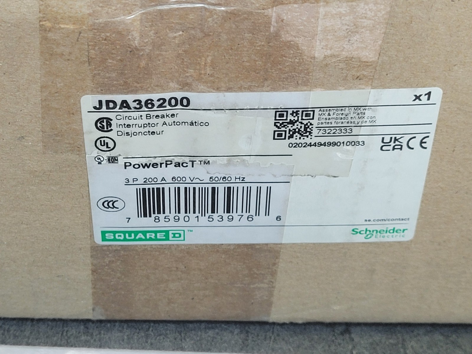 Square D JDA36200 Breaker.