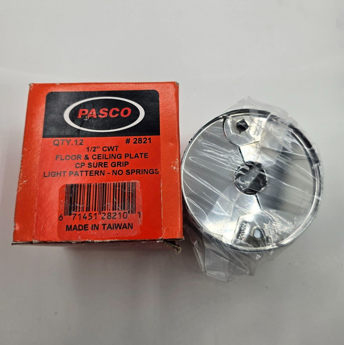 (QTY 12) Pasco 2821 1/2″ CWT Econo Floor Ceiling Plate CP Sure Grip Light