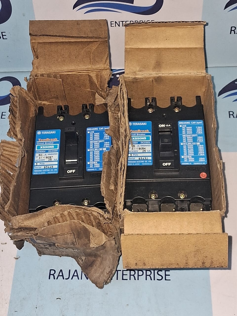 Terasaki Electric XS50NS Tembreak Circuit Breaker 3 Pole 15A And 50A (NEW)