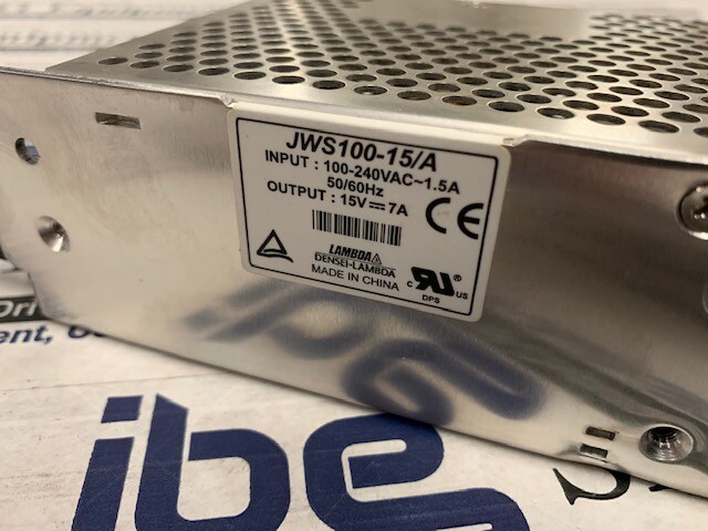 Lot of (2) Densei Lambda 15V Power Supply – JWS100-15/A w/Warranty