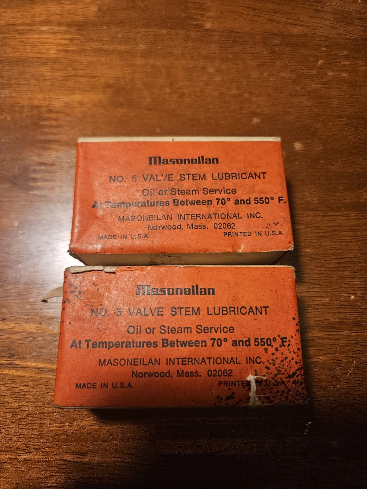 Two Boxes Masoneilan No. 5 Valve Stem Lubricant Oil Or Steam Service