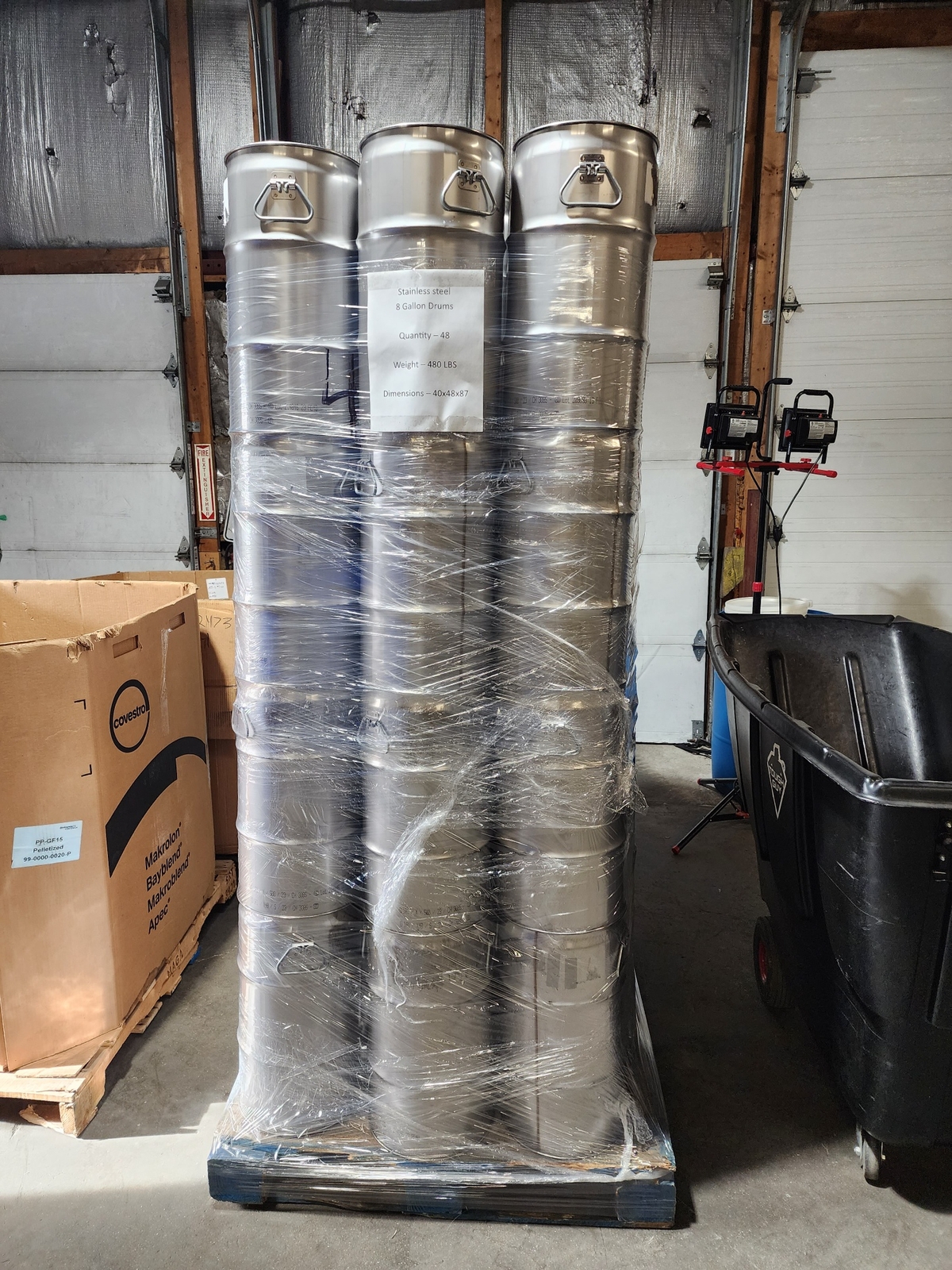 Used 8 Gallon Stainless Steel barrel drum closed head