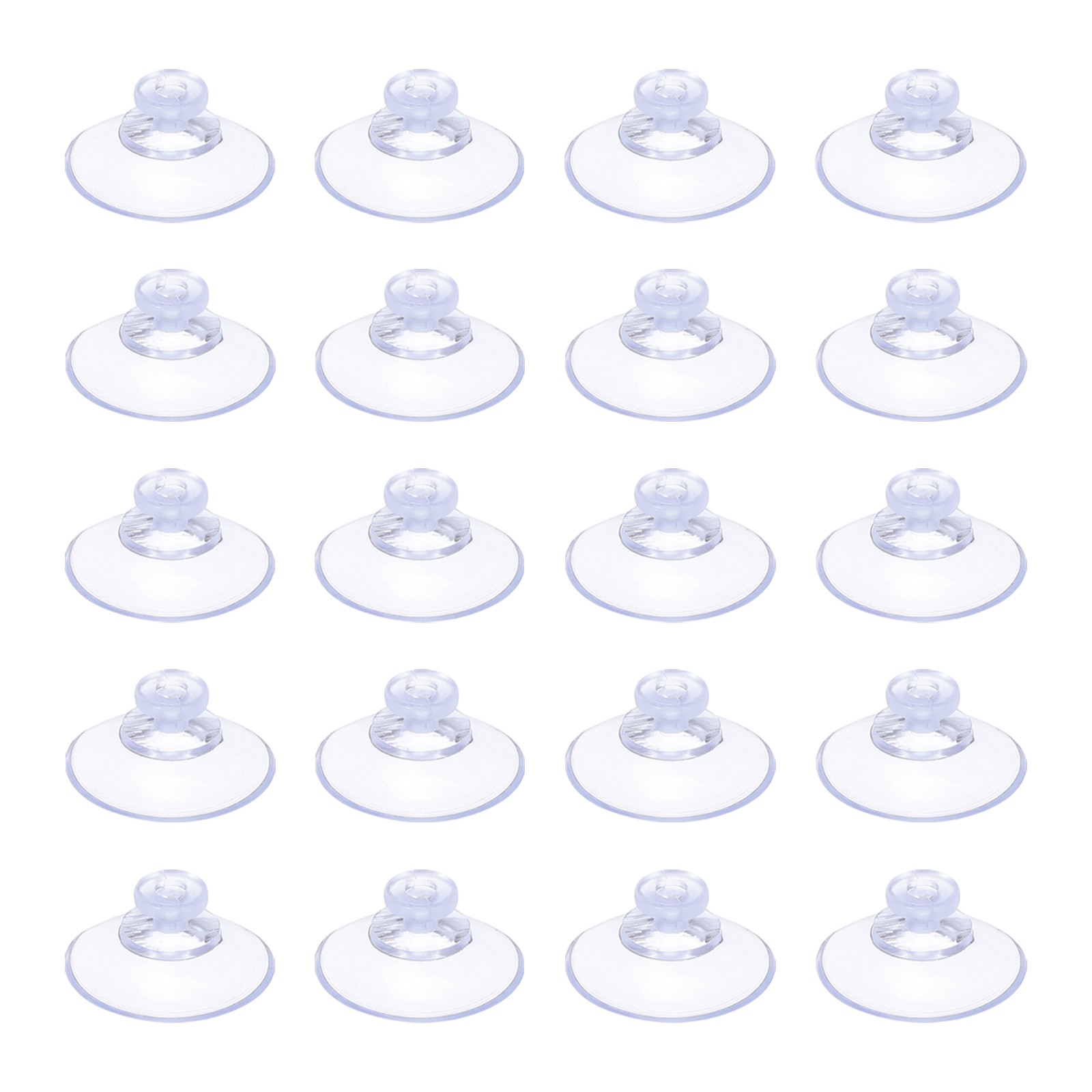 20Pcs 20mm/0.8 Inch PVC Suction Cups Sucker Pads Without Hooks Clear