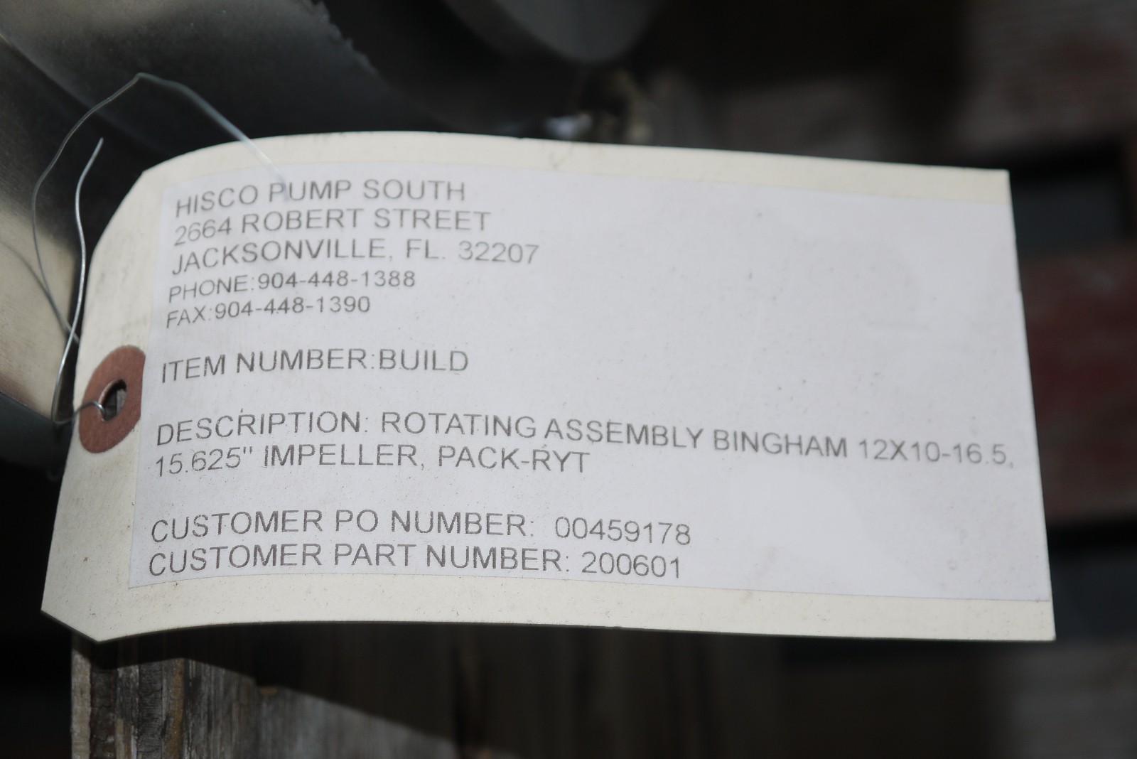 Goulds Bingham Back Pullout Pump 12X10-16.5 15.625″ Impeller Hisco Rebuilt