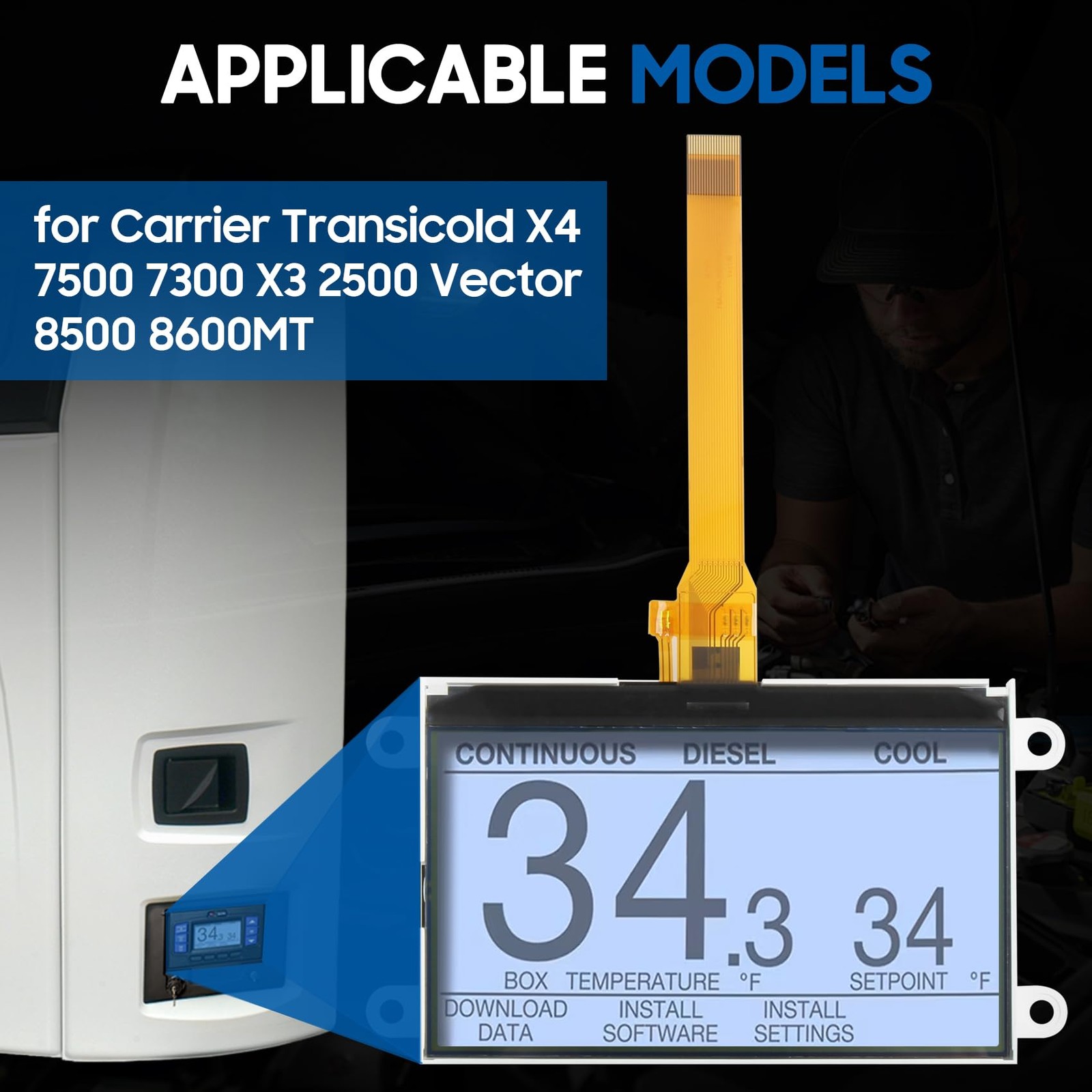 4.2″ LCD Display for Carrier Transicold X4 7500 7300 X3 2500 Vector 8500 8600MT