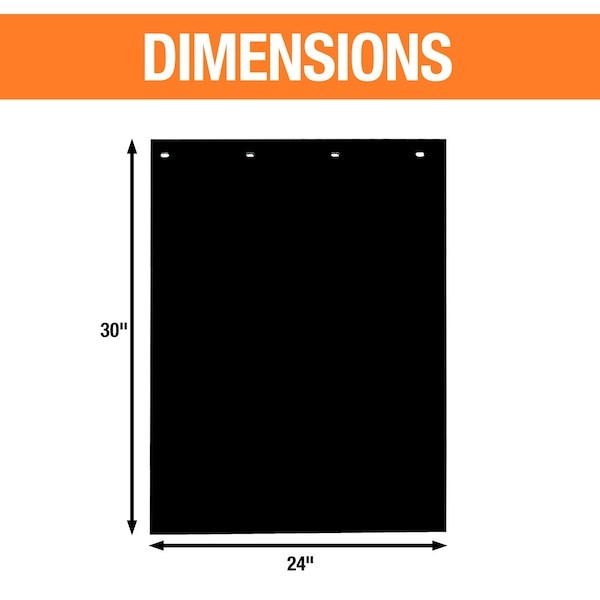 Buyers Products Rc30ppbpkgd Mudflaps, 30 In X 24 In, Polymer, Black, 1 Pr