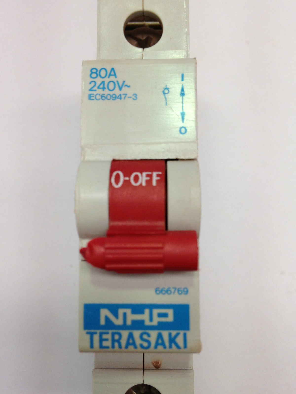 NHP TERASAKI EC60947-3 Isolating Isolator Switch 666769 1 Pole 240V 80A