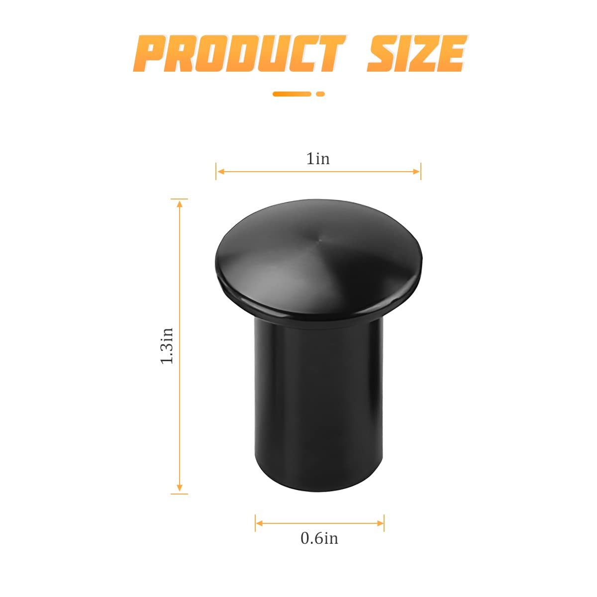 AICEL Turn Knob Drift Button, 2 Pcs E-Brake Handle 0.4*0.3*0.2in, Black