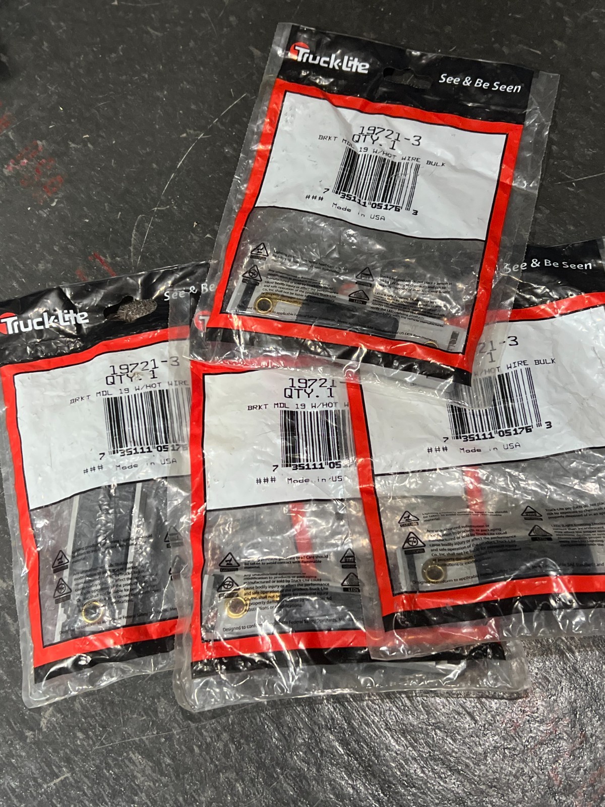 truck lite 19721-3 nos poor packaging lot of 4pcs