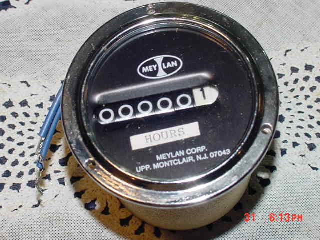 Meylan 10N Hour Meter, Six (6) Digit, Elapsed Time Indicator, 2 5/8 Inch Face