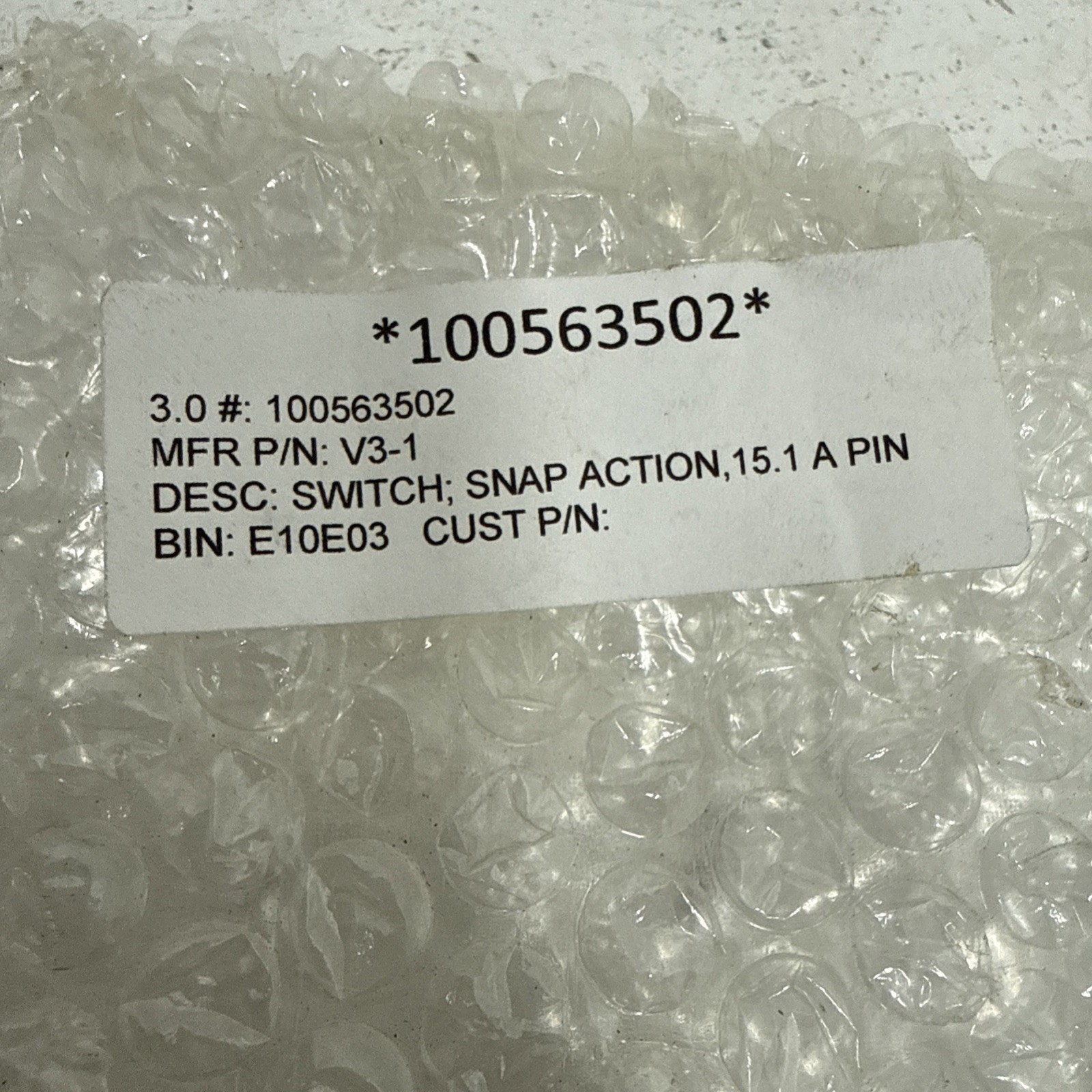 QTY-4) Micro Switch V3-1 Snap Action Pin Plunger **NOS**