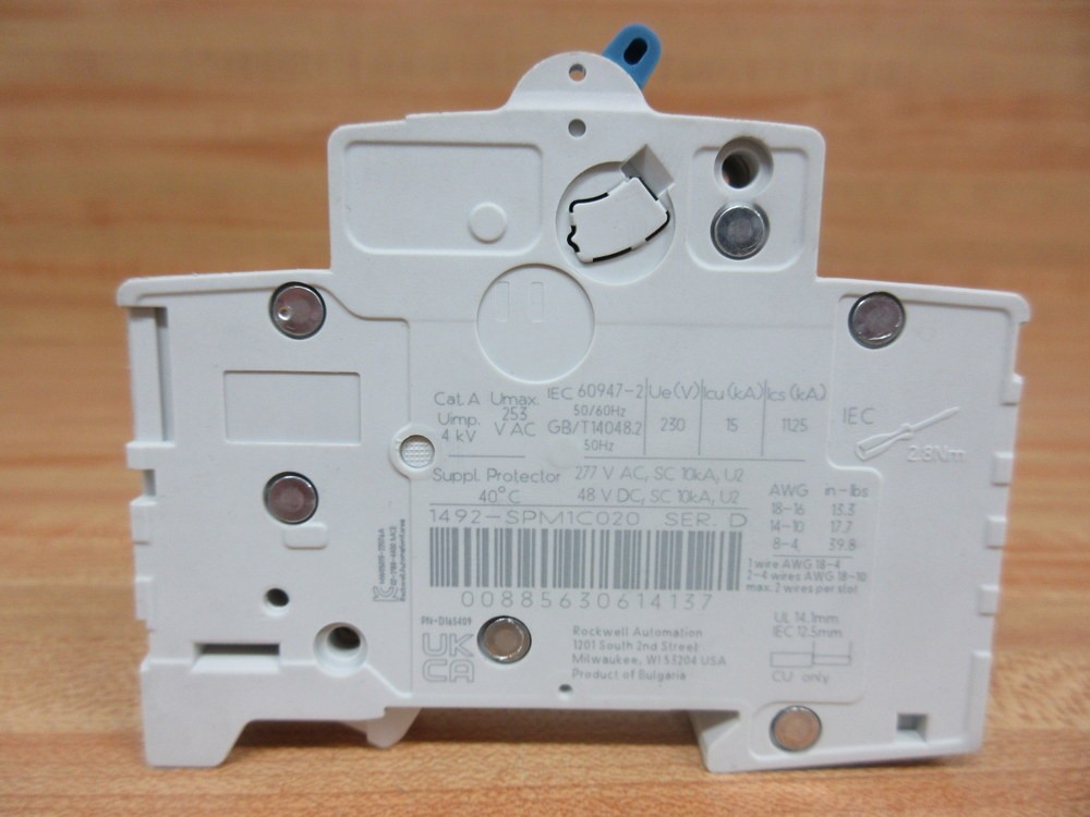 Allen Bradley 1492-SPM1C020 2A Circuit Breaker 1492SPM1C020 Mounted