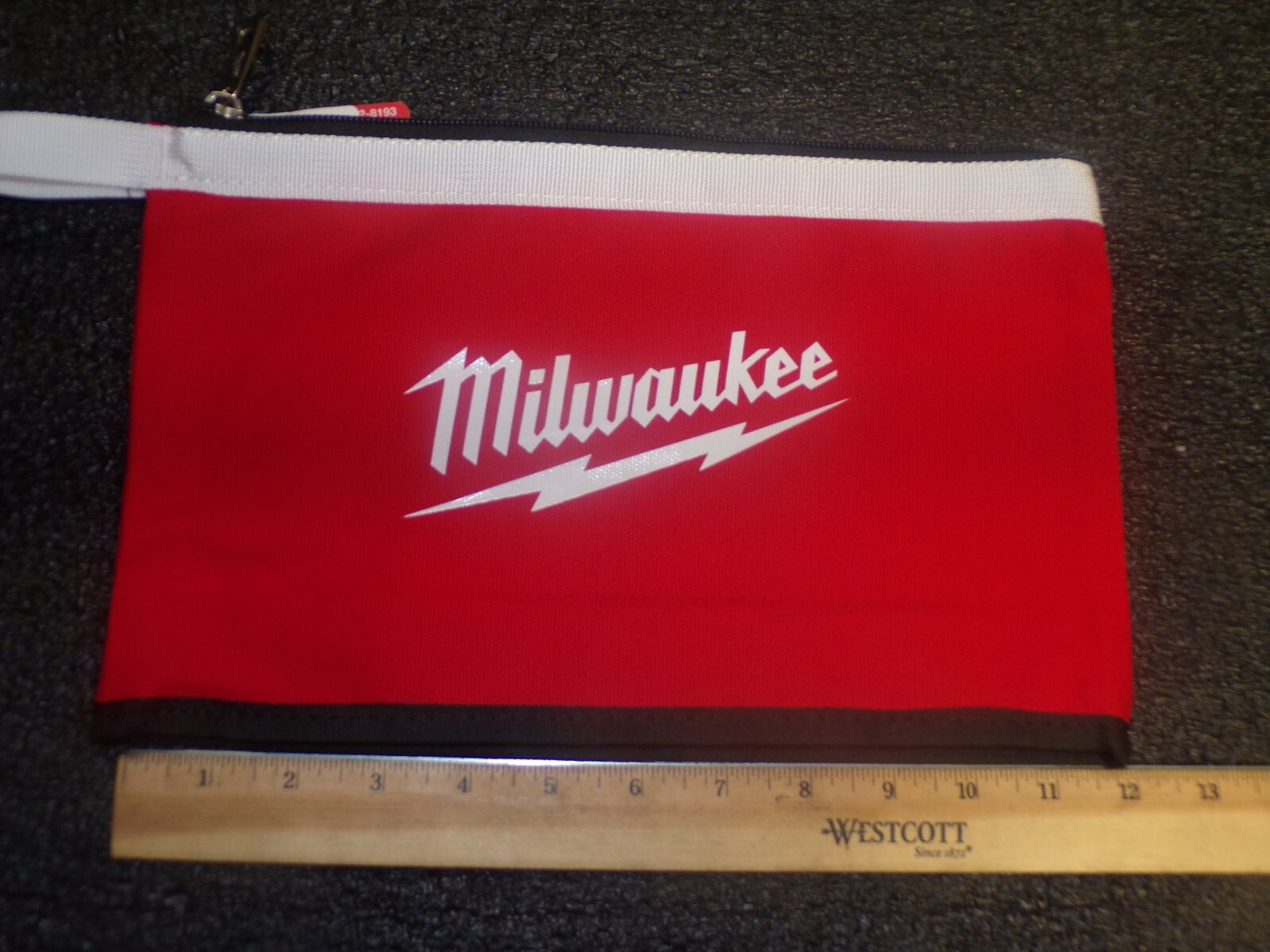 Pocket Cotton Canvas General Purpose Tool Bag, 8″H x 12-1/2″W x 1/4″D, Red (HH)