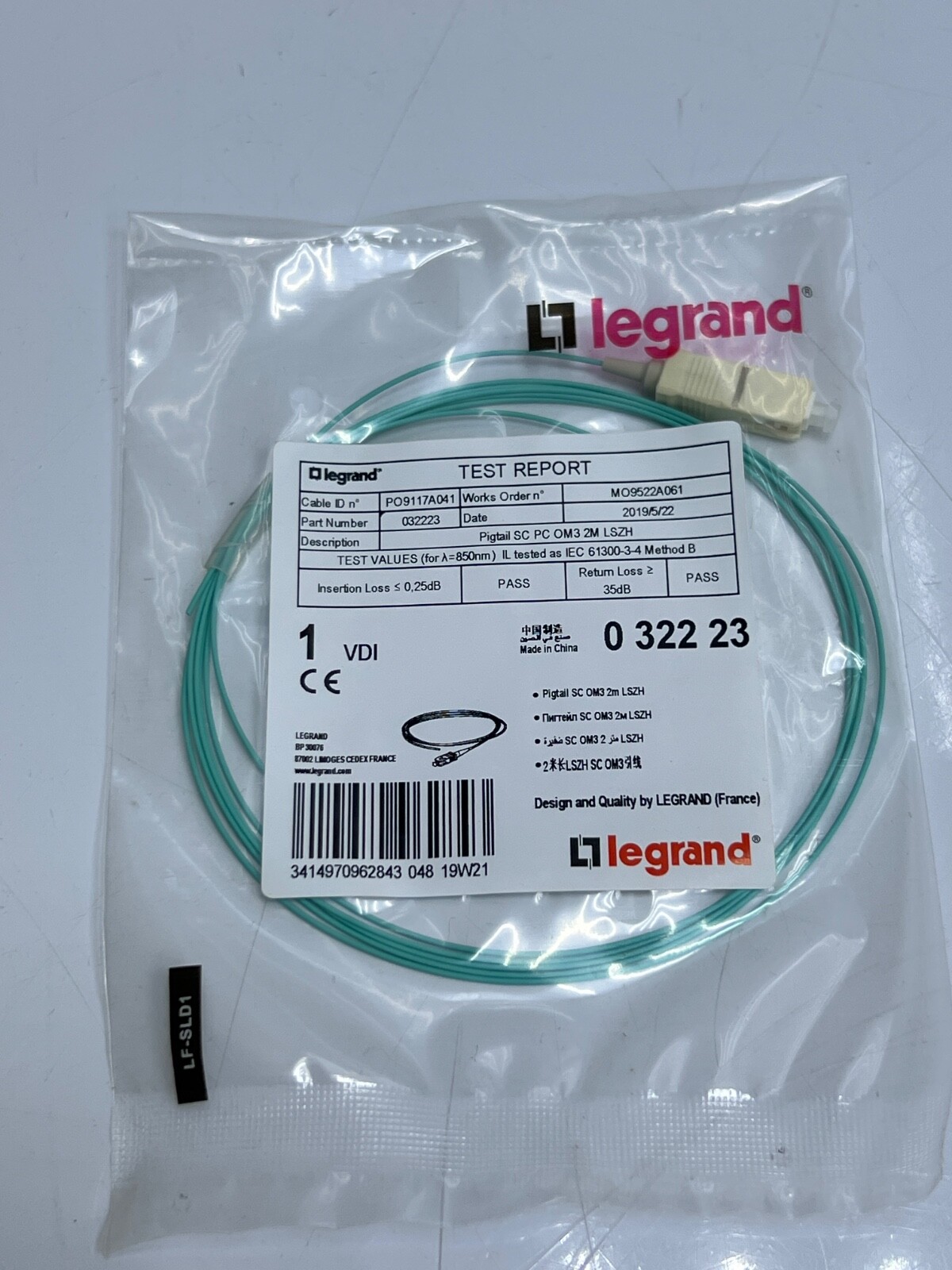 LEGRAND 0 322 23 PIGTAIL SC PC OM3 2M LSZH
