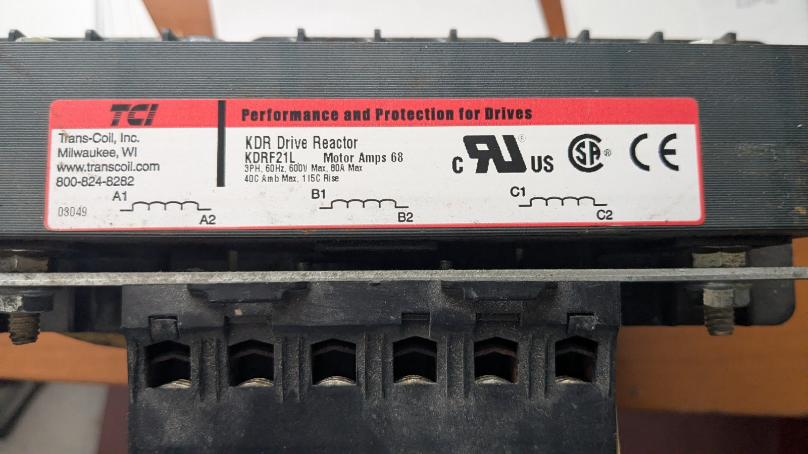 KDR Drive Reactors KDRF21L 3HP 68 Motor Amps