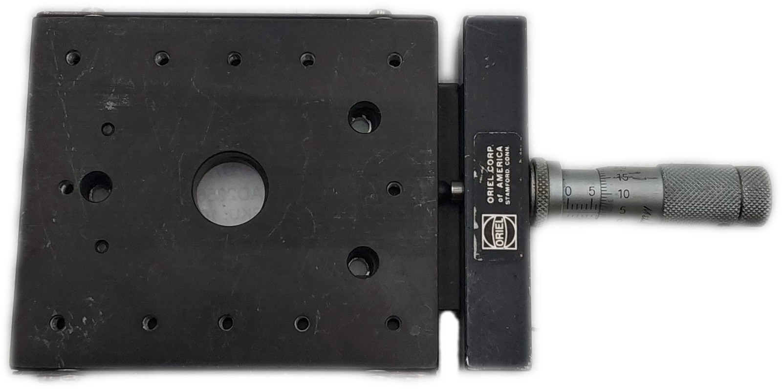 Oriel 3″x3.5″ Translation Positioner Stage w/0-13mm Mitutoyo Mic