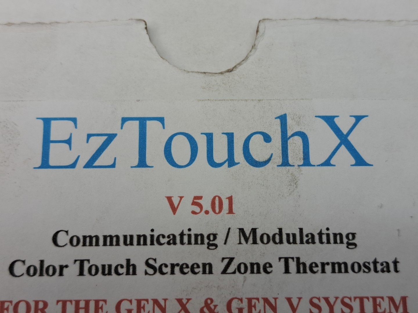 Zonex Sys EzTouchX V 5.01 color touch screen zone thermostat NEW