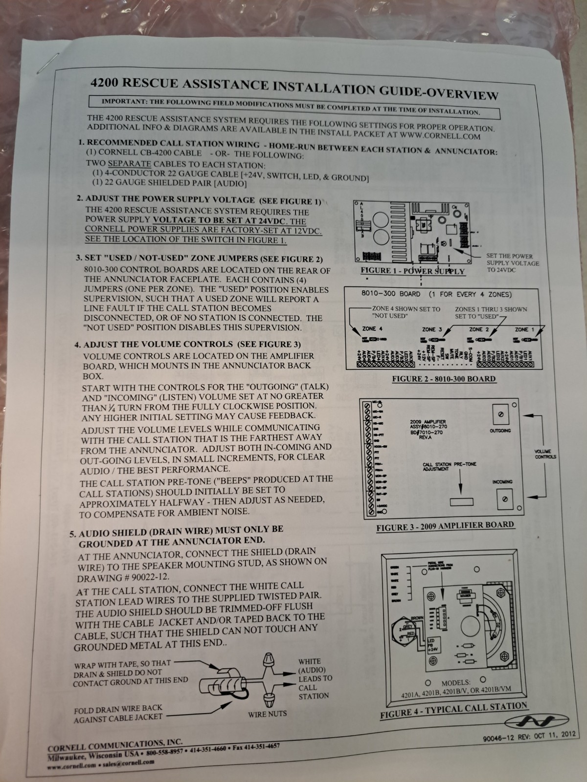 Cornell Communications 4200 Analog Emergency Communication System NEW