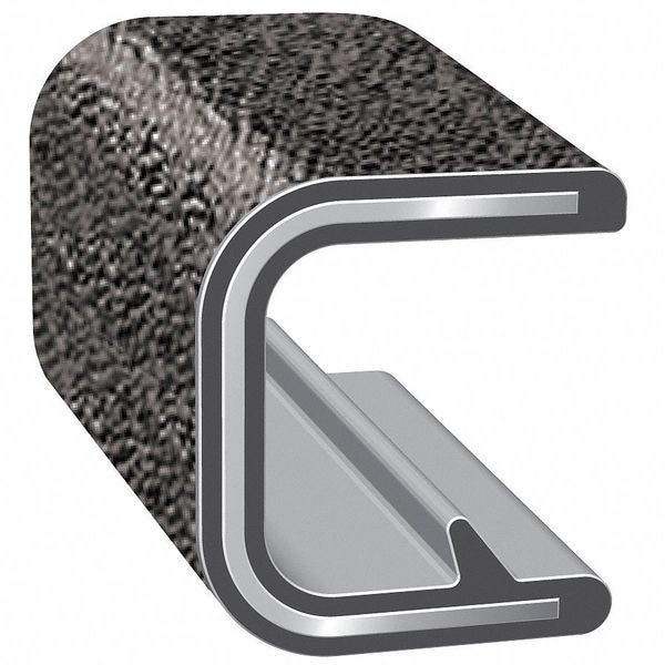 Trim-Lok 150B2x1/4-25 Edge Trim, Alum Clip, 0.42 In W, 25 Ft