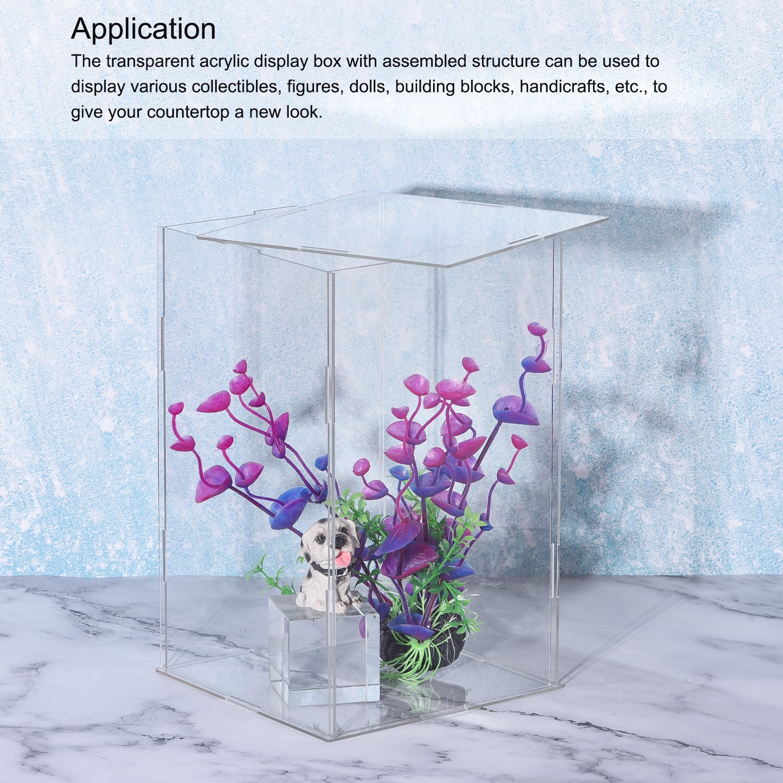 Acrylic Display Case Plastic Box Cube Storage Transparent Assemble 31x21x10.5cm