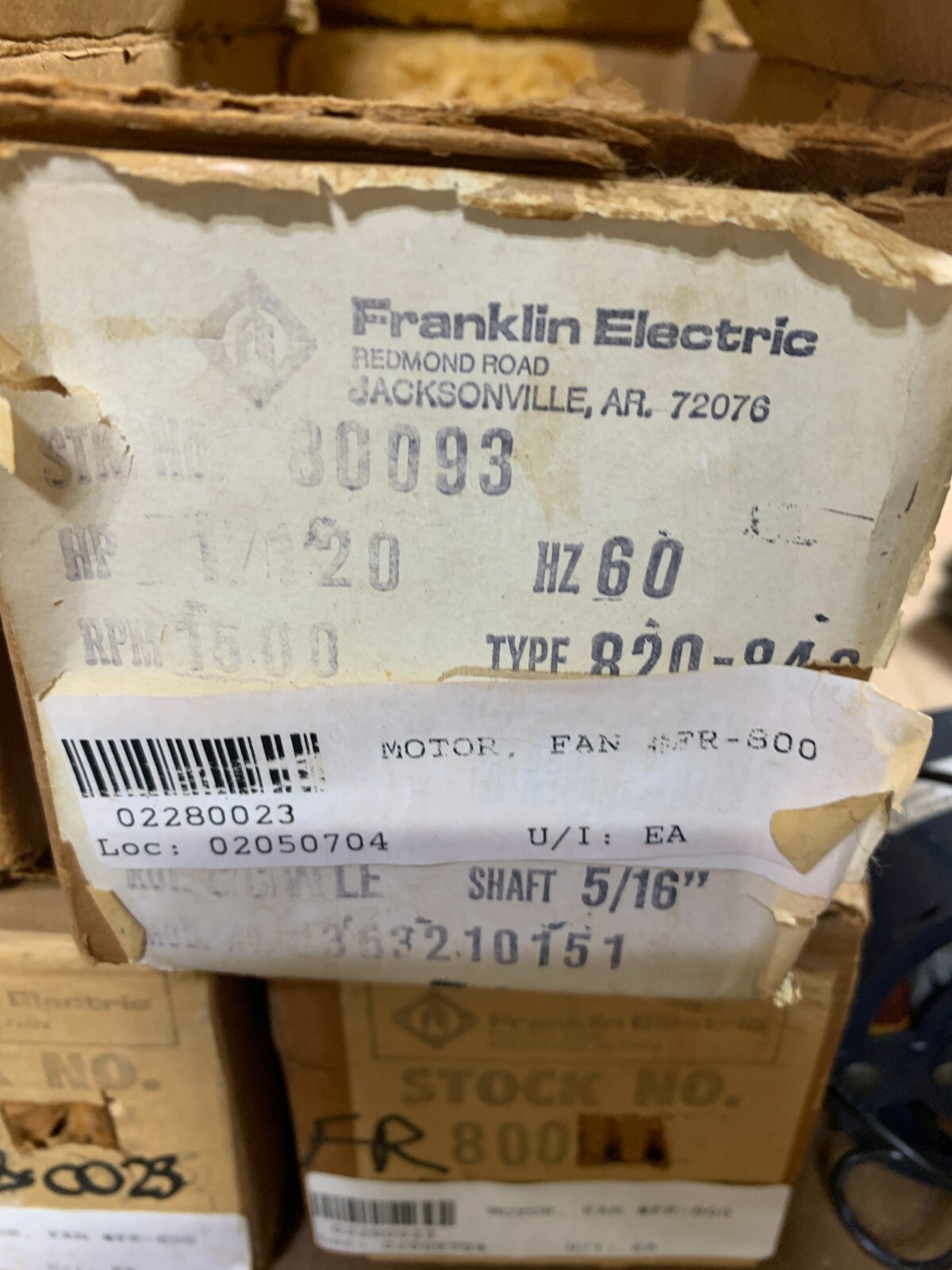 *Lot of 5* Franklin Electric 8353210151 / 80093 1/120HP 1500RPM 115V. Unused