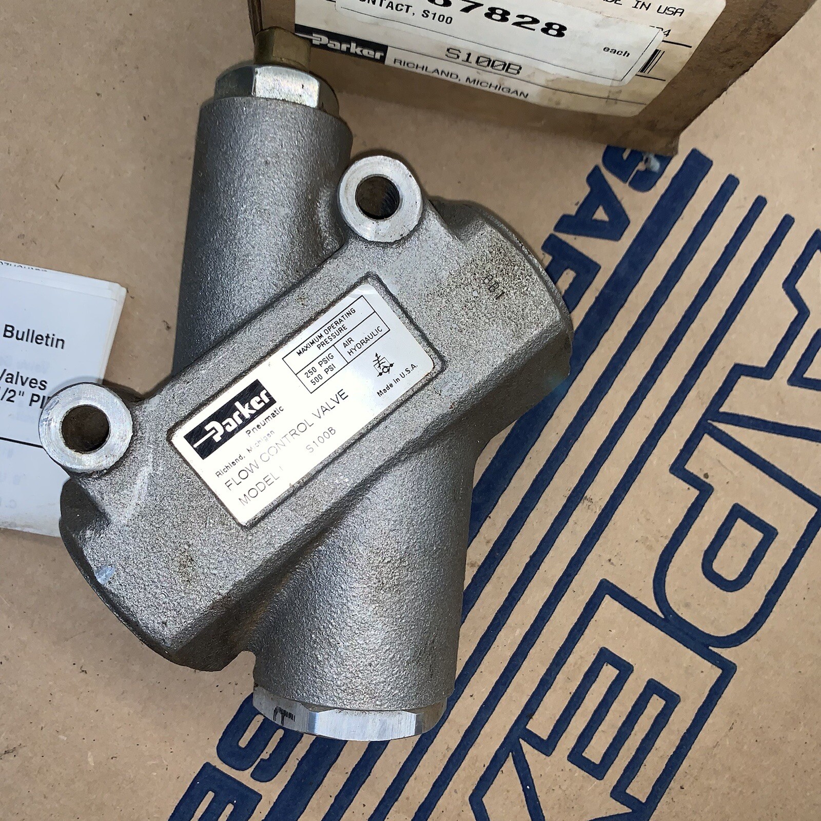 NEW OLD STOCK! PARKER FLOW CONTROL VALVE S100B