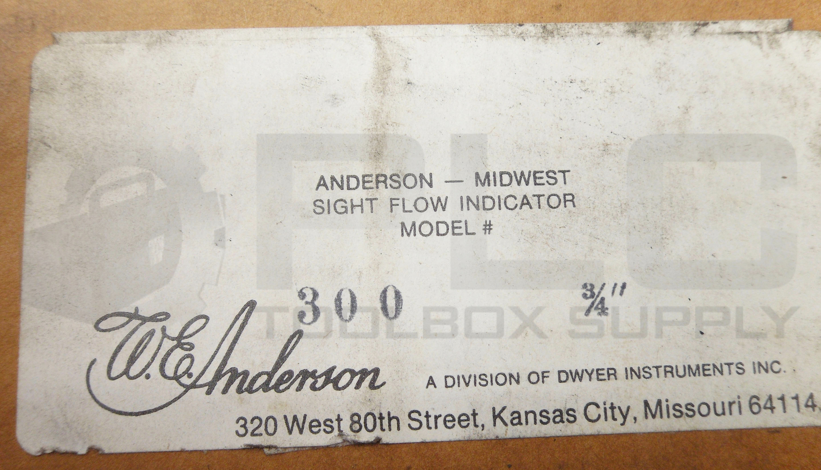 NEW SEALED W.E.ANDERSON 300 SIGHT FLOW INDICATOR 3/4″
