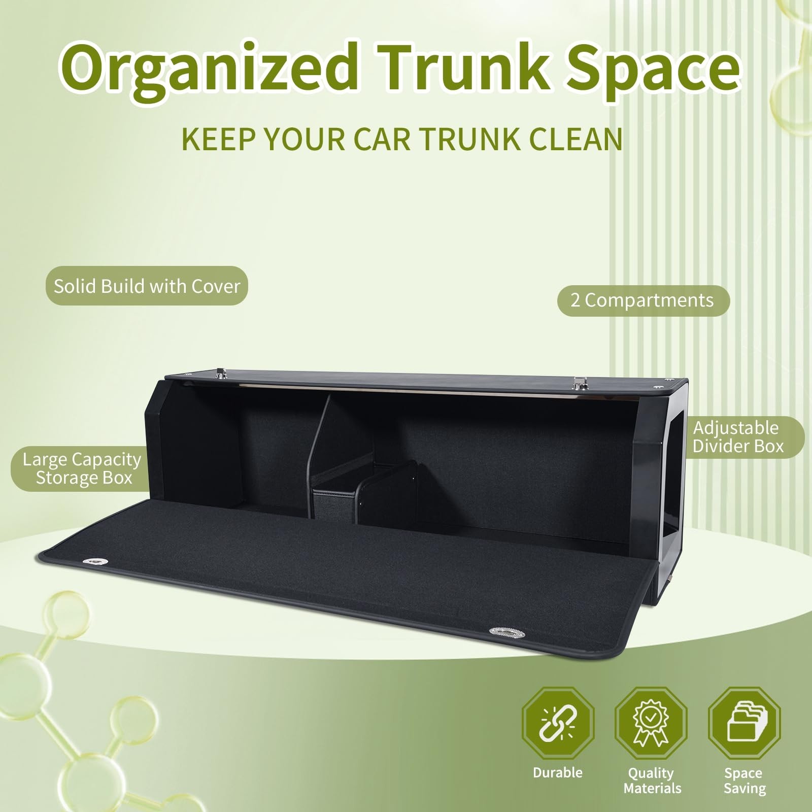 Car Trunk Organizer for 2022-2023 Tesla Model Y (5-Seater), Leather Trunk Org…