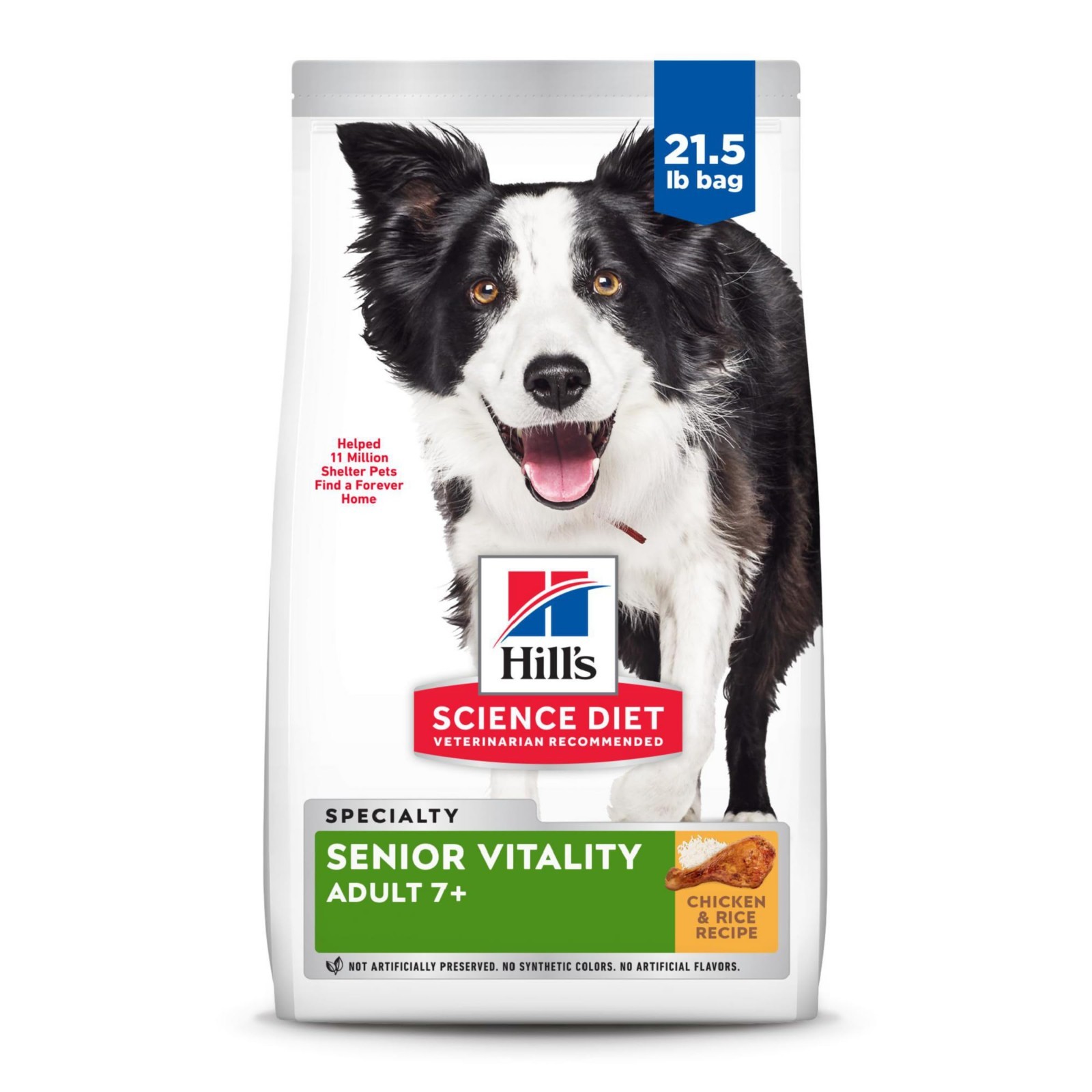 Hill’s Science Diet Senior Vitality Adult 7+ Dry Dog Food, Chicken & Rice,21.5lb