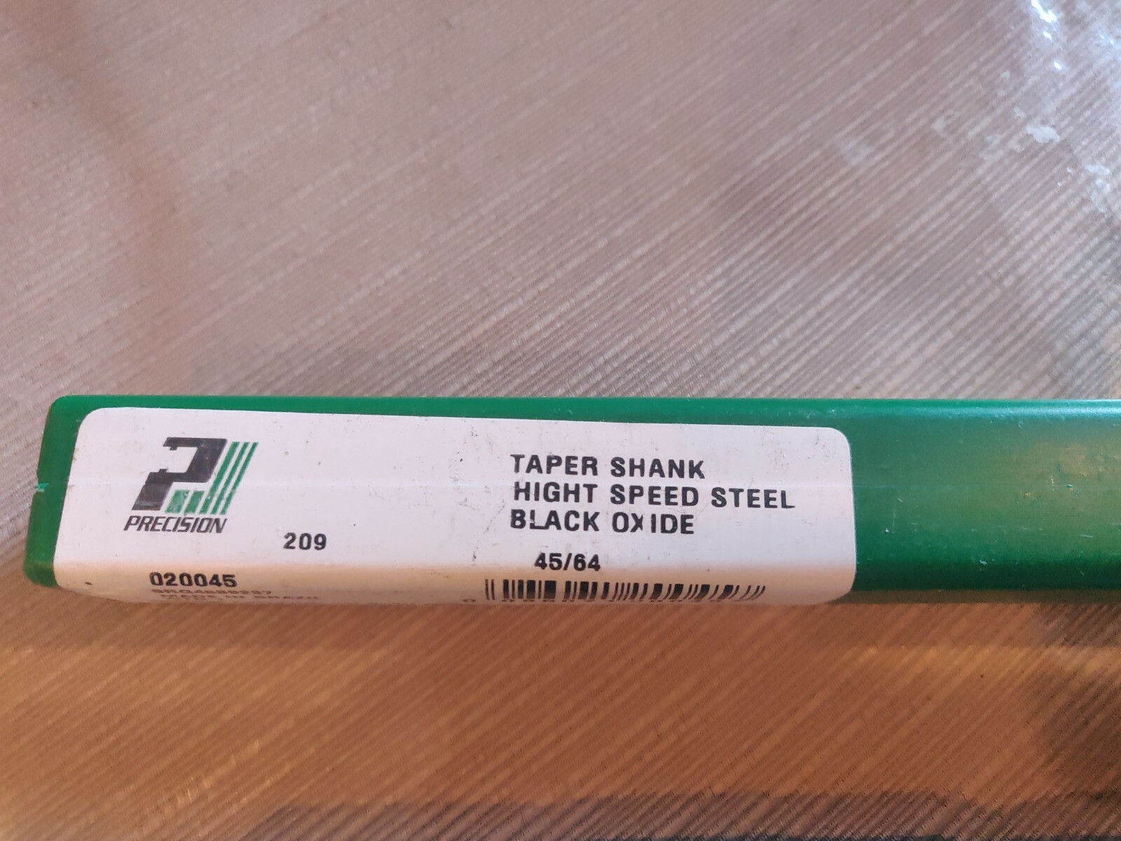 Precision Twist Drill 020045 Tapered Shank Twist Drill Bit 45/64″NEW 9RG4689237