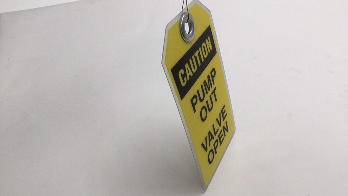 Tag MMC-521 Caution Tag – Pump Out/Valve Open MMC521 5-5/8″ X 3-1/8″ (Pack Of 5)