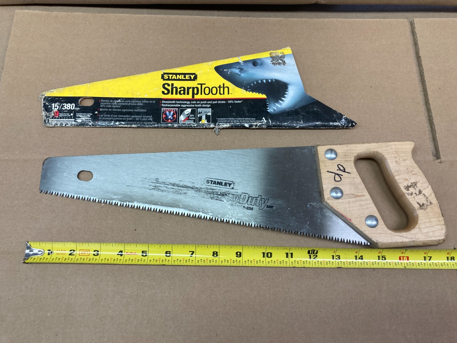 Stanley 15-334 Shortcut Toolbox Saw, Hardened Teeth, Hardwood Handle, 15″ Blade