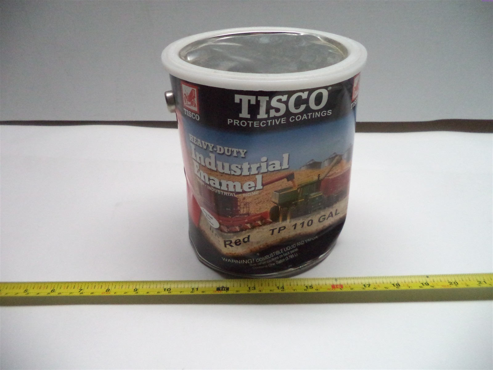 Dented Can 1 Gallon Tisco Heavy-Duty Industrial Enamel IHC Red TP110