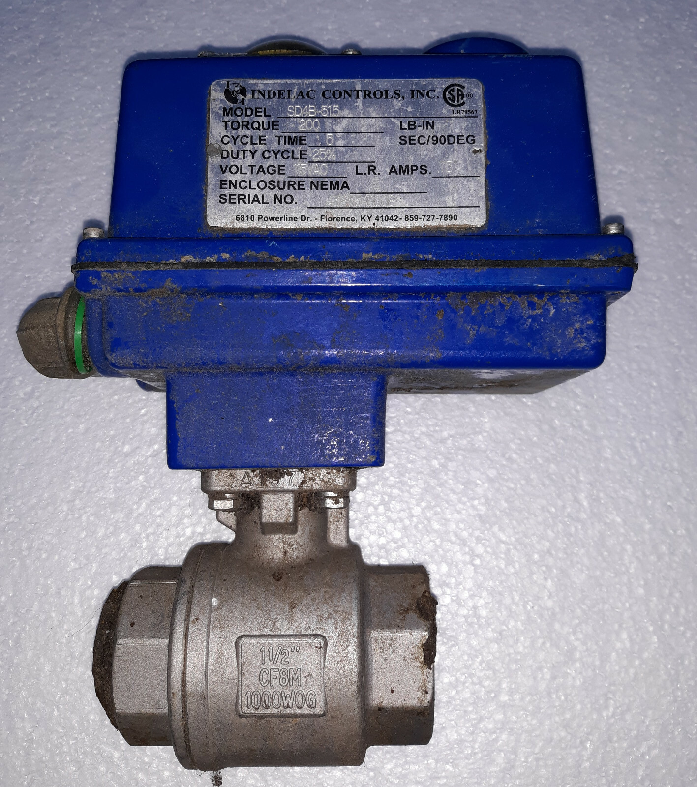 25LL53 INDELAC CONTROLS SD4B-51.5, PIPE WAS CUT OFF TOO CLOSE, FUNCTIONAL, P/R