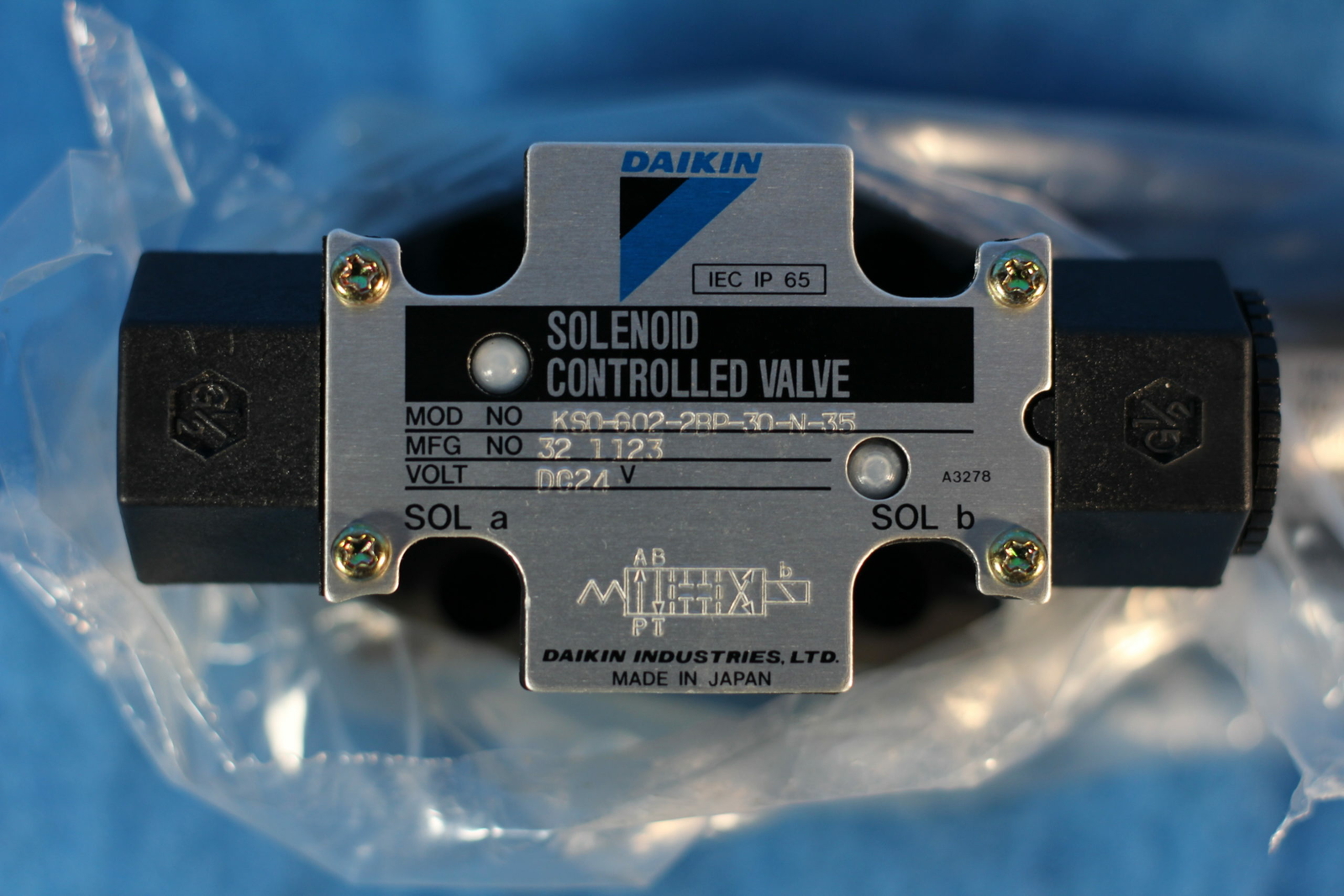 DAIKIN KSO-G02-2BP-30-N35 Solenoid Controlled Valve 1 Year Warranty