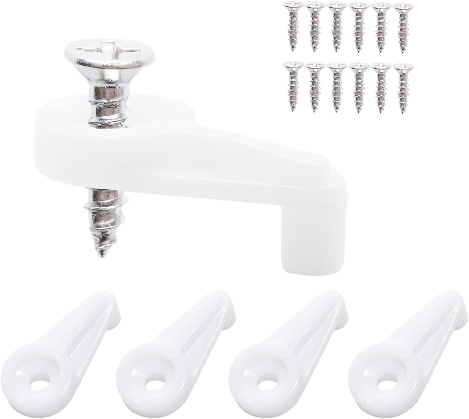 50 Pack Glass Retainer Clips Kit, White Window Screen Clips, 4-5mm Glass Cabinet