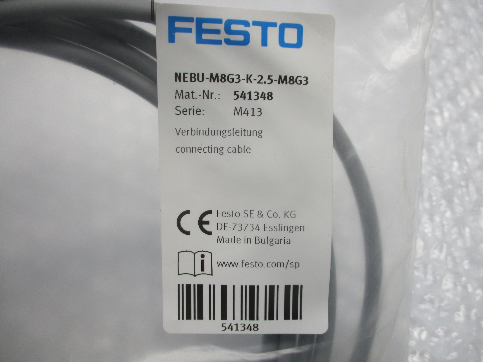 FESTO NEBU-M8G3-K-2.5-M8G3 541348 CONNECTING CABLE NSMP