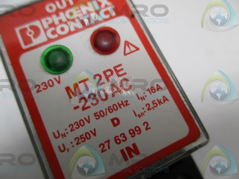 PHOENIX CONTACT MT2PE-230AC SURGE PROTECTOR NSNP