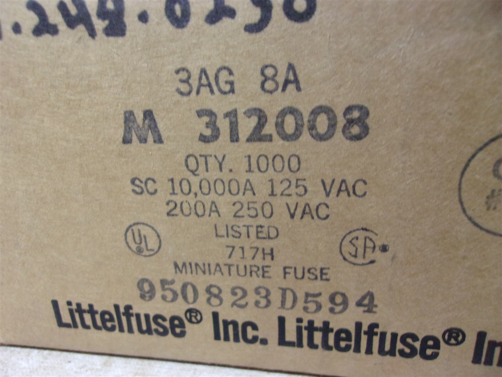NEW Littelfuse 3AG 8A Glass Fuses, Lot of 10 *FREE SHIPPING*