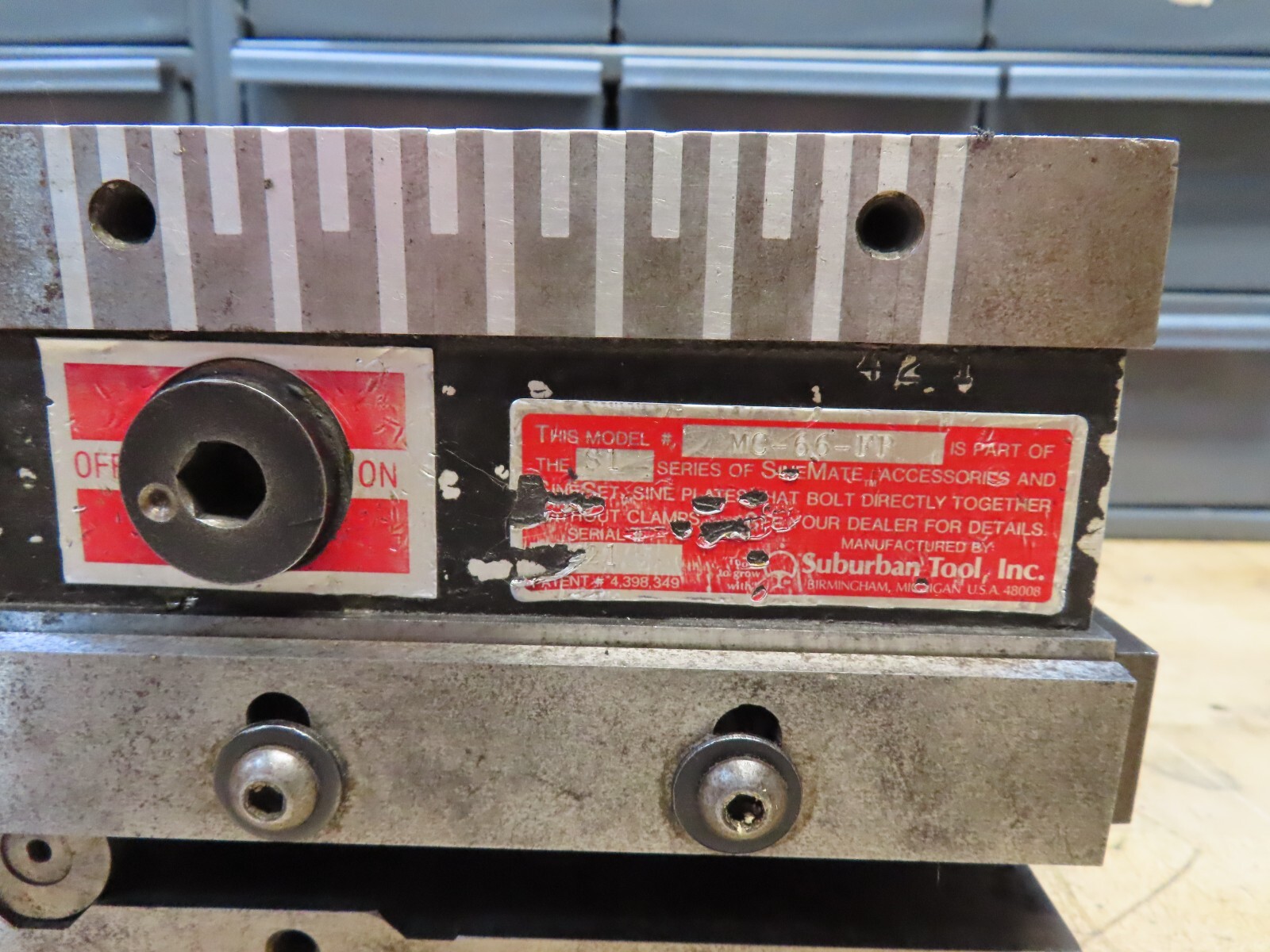 Suburban Tool MC-66-FP S1 6″ X 6″ On/Off magnetic chuck & SP-66 sine plate