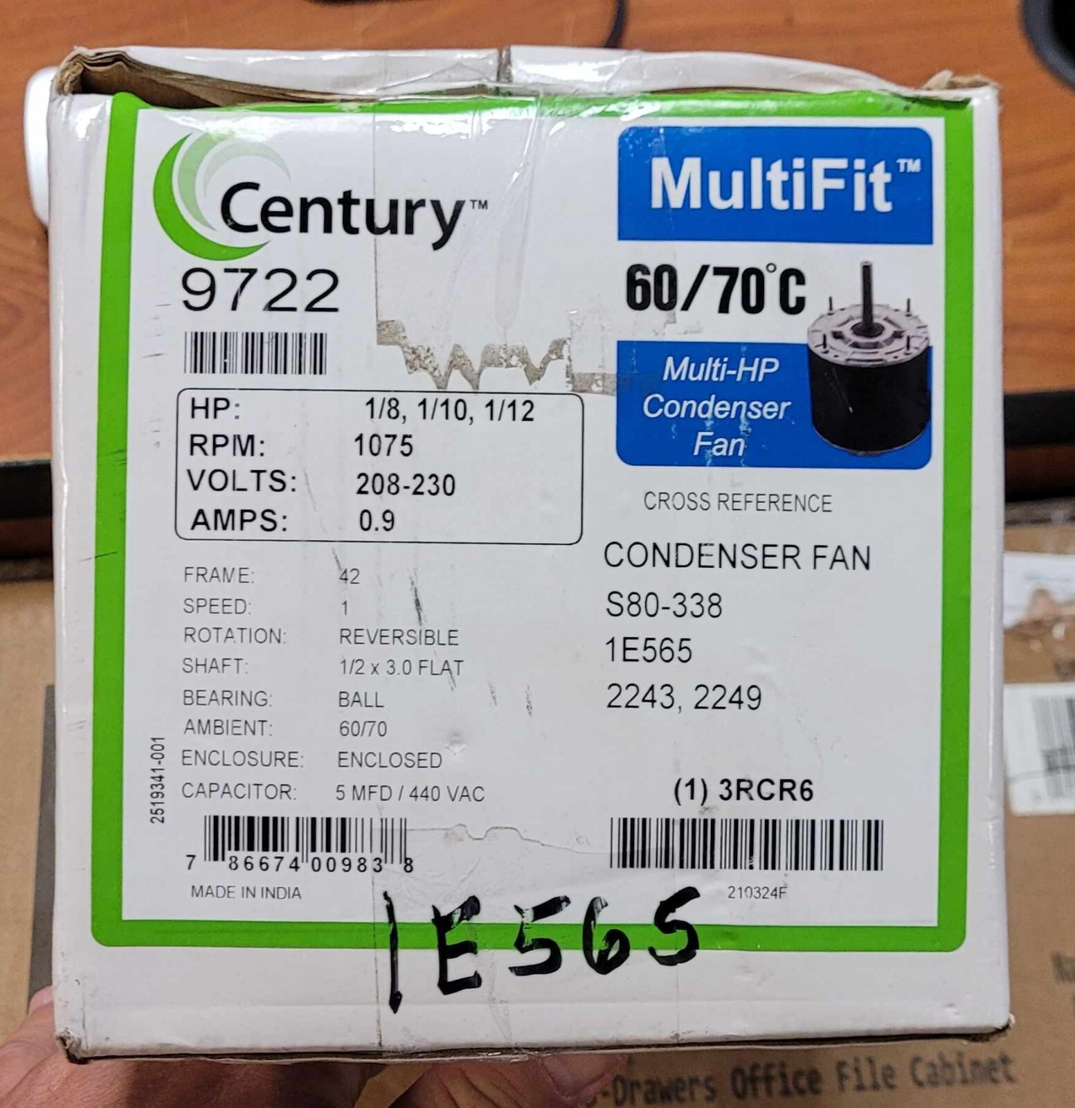 NEW AO SMITH Century 5” Multi HP 1/8, 1/10, 1/12 – 208-230V Condenser Fan Motor