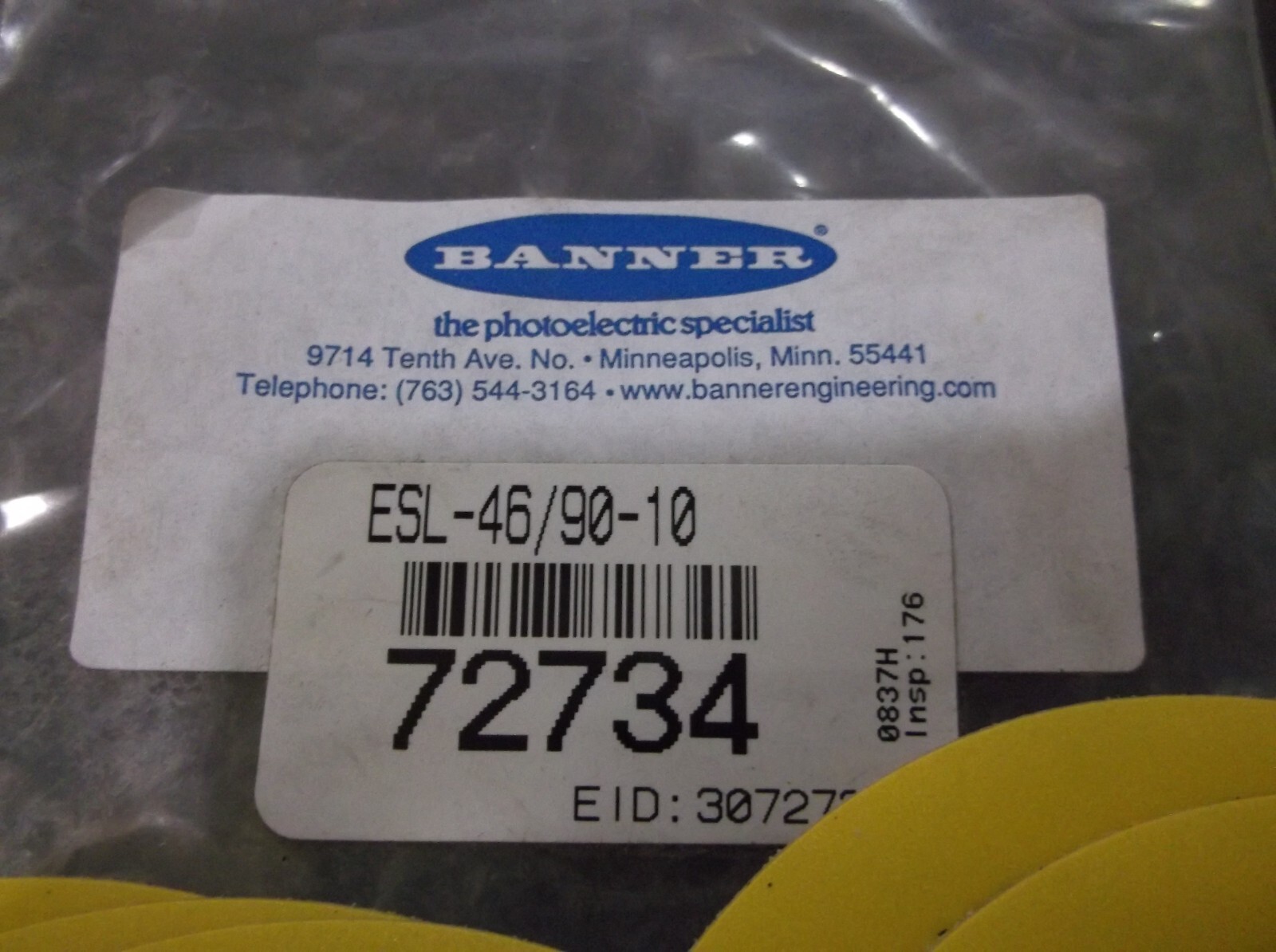 LOT OF 10 NEW IN PKG BANNER ESL-46/90-10 EMERGENCY STOP LEGEND LABEL (WL64-3)
