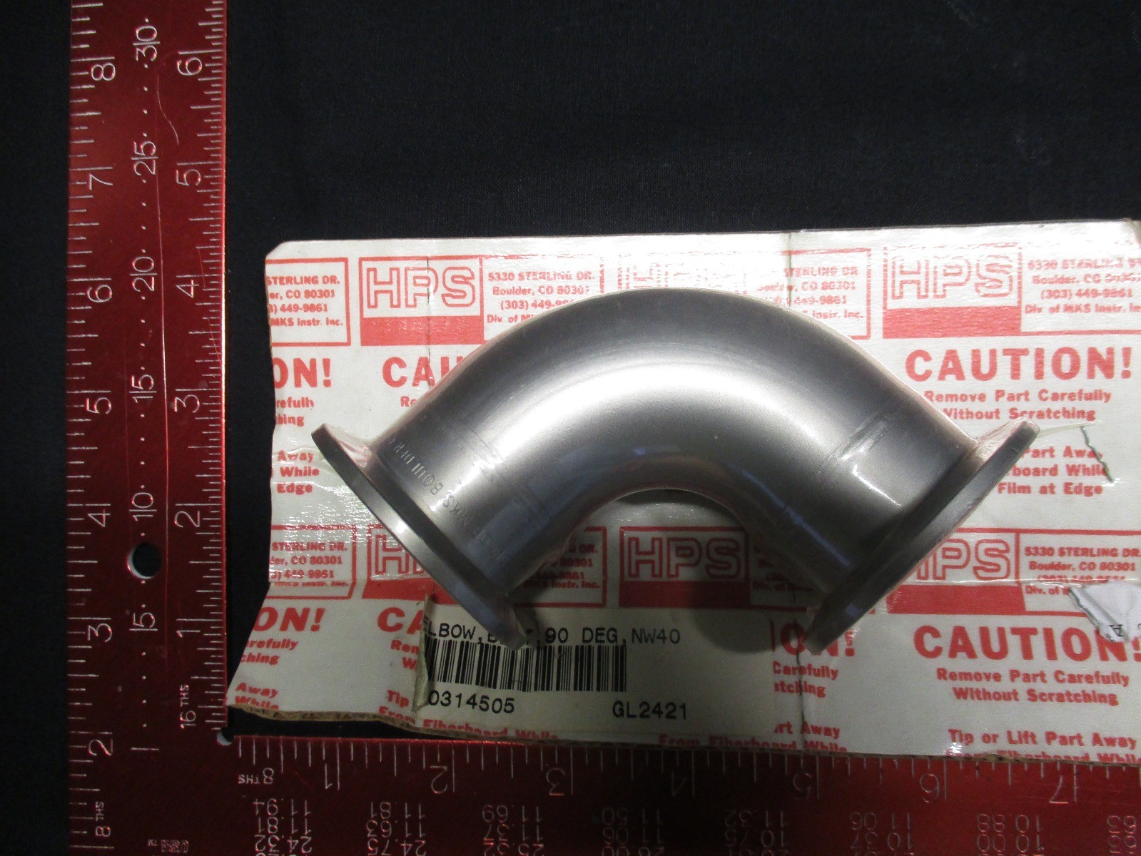 MKS 100314505 Ftg Elbow, 90 Deg. NW40 2.55 Rad 316L SS