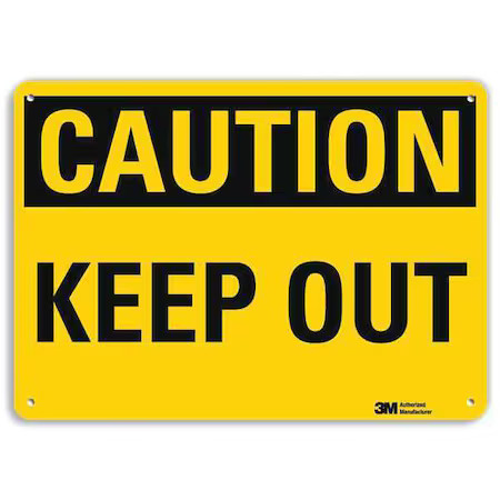 Lyle U4-1468-Ra_14X10 Caution, Keep Out, 14 In W X 10 In H, Horizontal