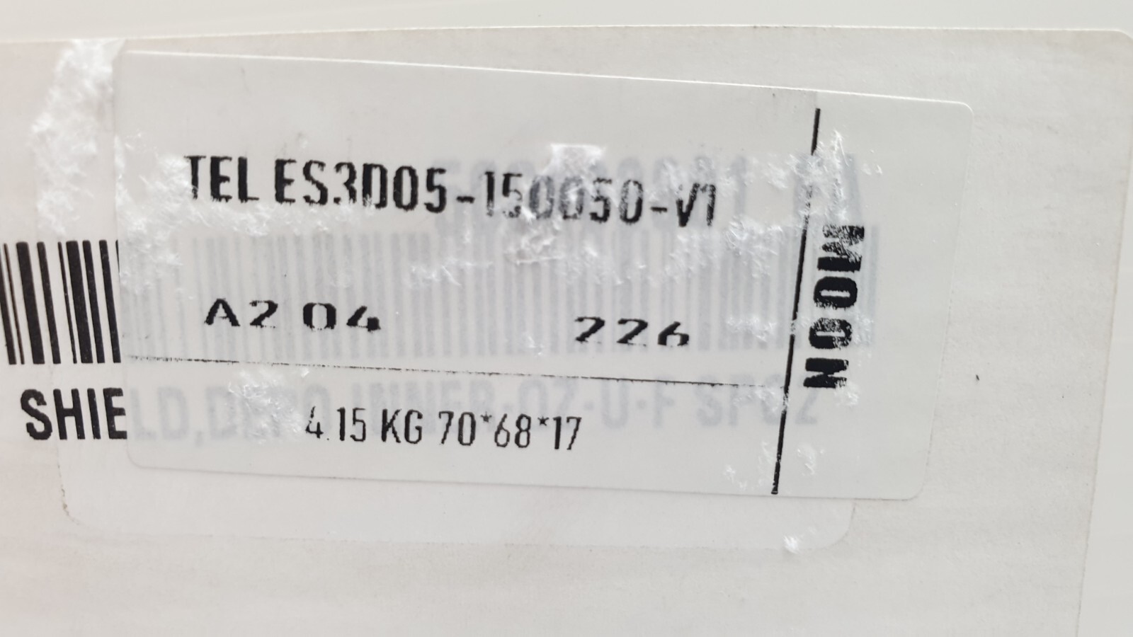 Tokyo Electron Shield Depo Inner-QZ-U-F SPO2 R&D, ES3D05-150050-V1
