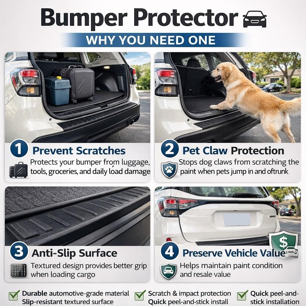 Rear Bumper Cover Sill Protector Guard Trim Compatible with Subaru Forester 2…
