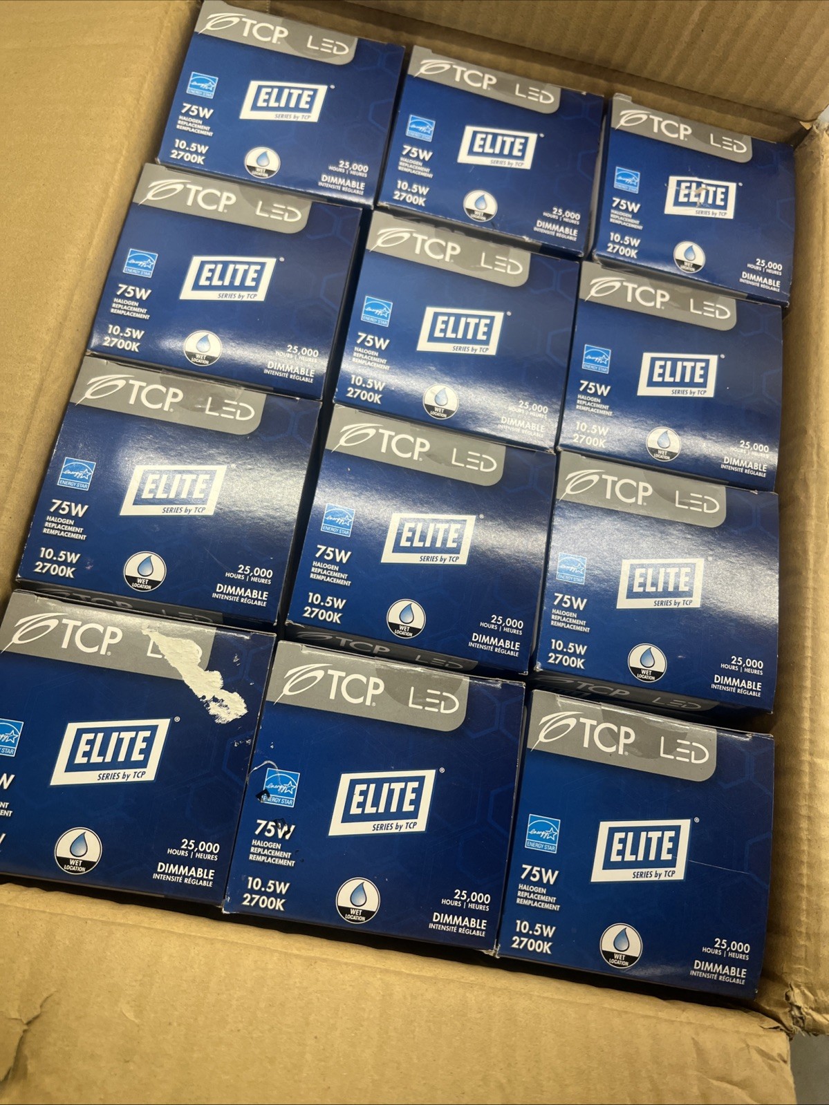TCP Elite LED Lot of 12, 850 Lumens 10.5 2700K Dimmable Long Neck Lamp NIB