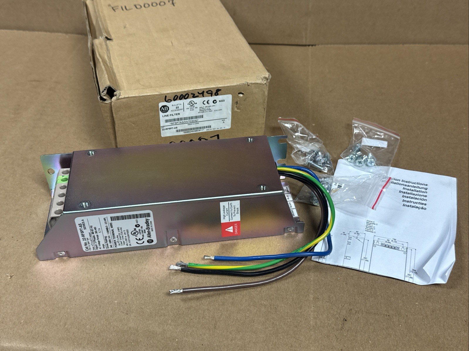 NEW Allen Bradley 22-RF5P7-AS /A Line Filter 0.5-2HP 0.4-1.5kW FAST SHIPPING
